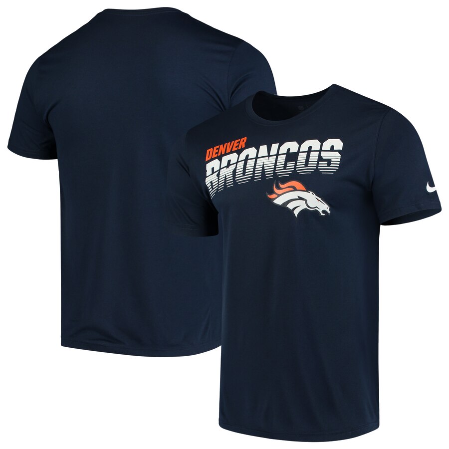 Denver Broncos Sideline Line of Scrimmage Legend Performance T Shirt Navy