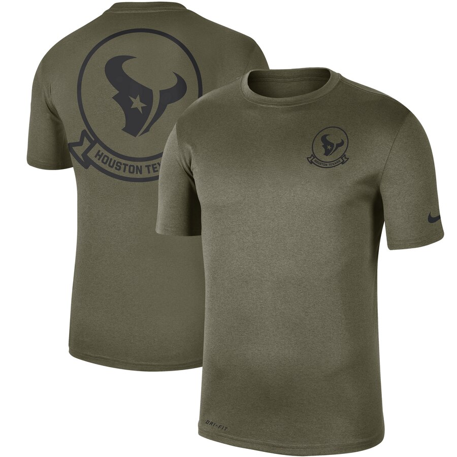 Houston Texans Olive 2019 Salute to Service Sideline Seal Legend Performance T-Shirt