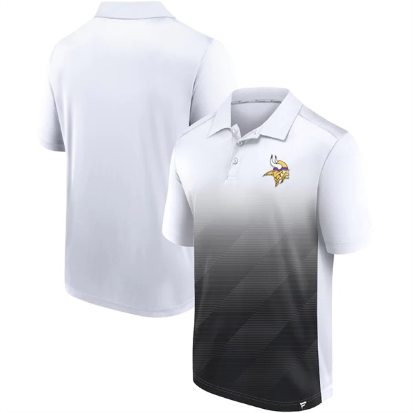 Minnesota Vikings White Black Iconic Parameter Sublimated Polo