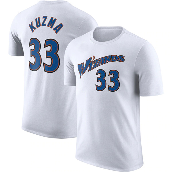 Washington Wizards #33 Kyle Kuzma White 2022-23 Classic Edition Name & Number T-Shirt